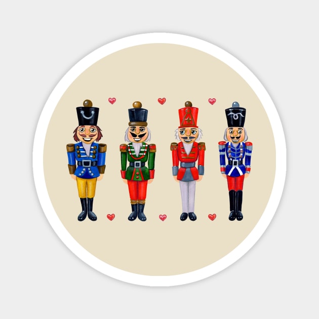 Four Funny Nutcrackers Magnet by Colette